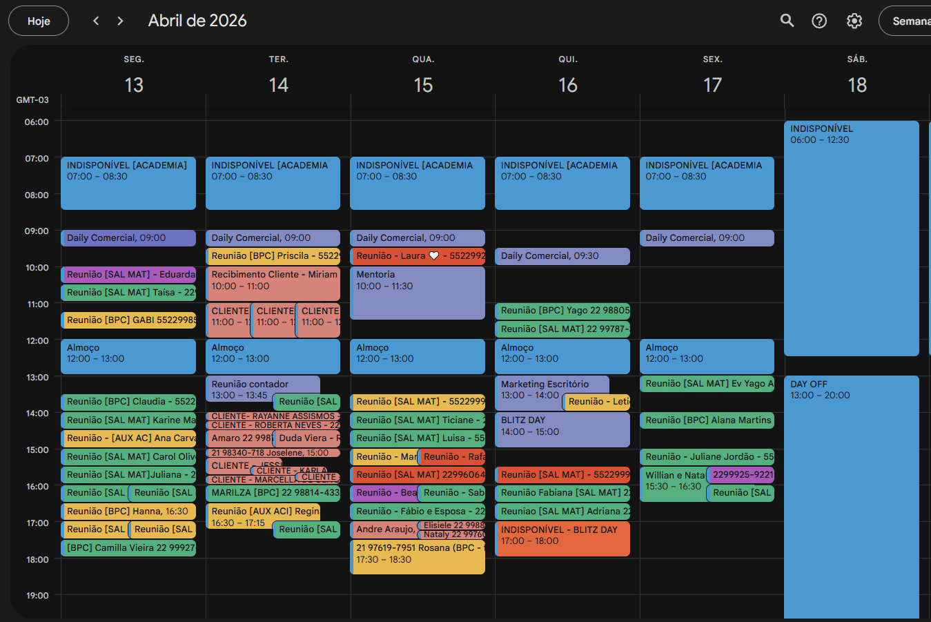 Google Agenda cheia de atendimentos qualificados